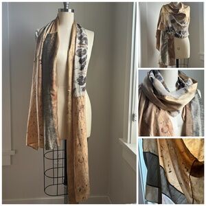 Exquisite One of a Kind Patchwork Silk shawl. NWT